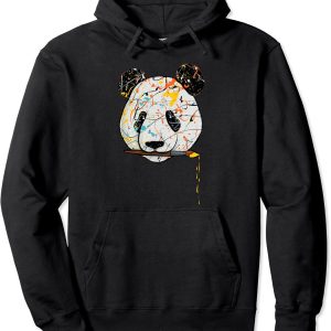 Panda Painter Pullover Hoodie, Crew Neck Sweatshirt, Ultra Soft, Breathable, Four Seasons Casual Hooded Sweatshirt, Perfect for Daily Wear, Casual Outings